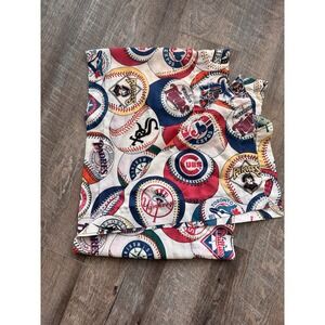 Vintage MLB‎ Baseball Team Logos Fabric Window Valance Bedroom Decor 94 Bibb Co.